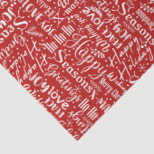 Papier Mousseline Typographie moderne de Noël Rouge (Détail)