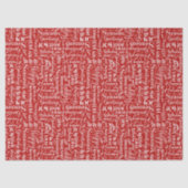 Papier Mousseline Typographie moderne de Noël Rouge (Recto)