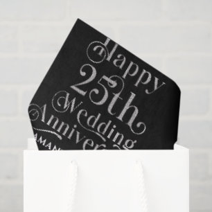 Papier Mousseline Typographie pour les 25 ans de mariage