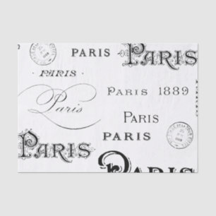 Papier Mousseline Typographie vintage Paris
