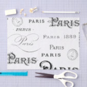 Papier Mousseline Typographie vintage Paris (Artisanat)