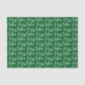 Papier Mousseline Typography Green Merry Christmas (Recto)