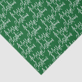 Papier Mousseline Typography Green Merry Christmas (Détail)