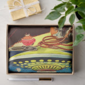 Papier Mousseline Ufo Alien Sci-fi Retro Comics (Cadeau)