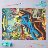 Papier Mousseline Ufo Alien Sci-fi Retro Comics (Artisanat)