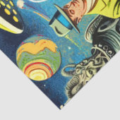 Papier Mousseline Ufo Alien Sci-fi Retro Comics (Détail)