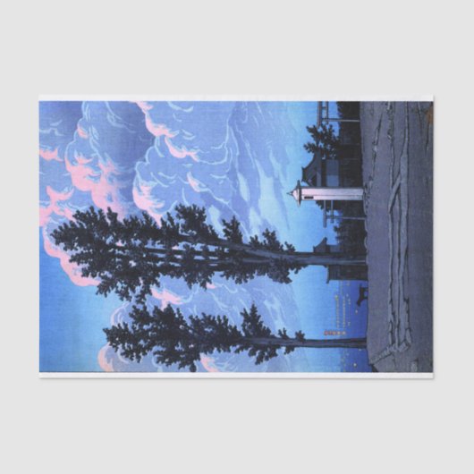 Papier Mousseline Ukiyoe hasui n14 Kanda Myojin Sanctuaire Precent (Recto)