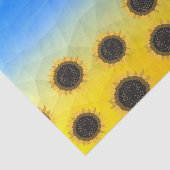 Papier Mousseline Ukraine jaune bleu géométrie maillage motif Fleurs (Détail)