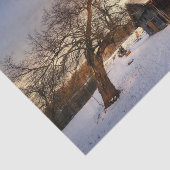 Papier Mousseline Un arbre d'hiver pour protéger une grange fatiguée (Détail)