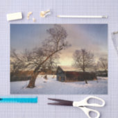 Papier Mousseline Un arbre d'hiver pour protéger une grange fatiguée (Artisanat)