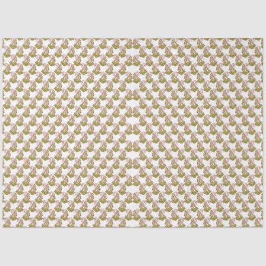 Papier Mousseline un arrière - plan blanc avec des feuilles verts (Recto)