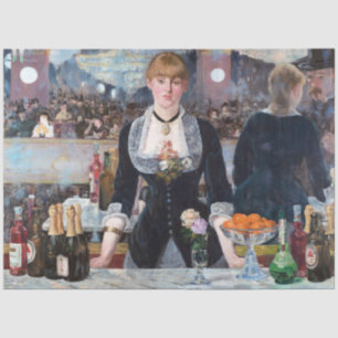 Papier Mousseline Un bar aux Folies-Bergere, Manet