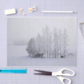 Papier Mousseline Un Cabine d'hiver désolé dans une Finlande gelée  (Artisanat)