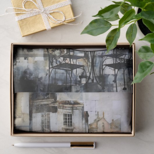 Papier Mousseline Un café en ville (Cadeau)