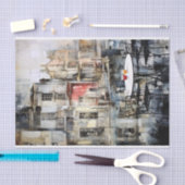 Papier Mousseline Un café en ville (Artisanat)