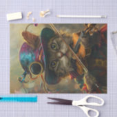 Papier Mousseline Un chat assaisonné jouant à un violon (Artisanat)