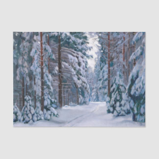 Papier Mousseline Un chemin neigeux dans la forêt, Découpage