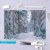 Papier Mousseline Un chemin neigeux dans la forêt, Découpage (Artisanat)