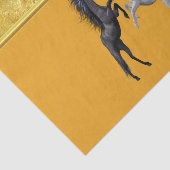 Papier Mousseline Un cheval noir et blanc qui se bat (Détail)