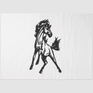 Papier Mousseline Un cheval sautant fringant dans la nature