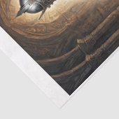 Papier Mousseline Un chevalier croisé tenant l'épée dans une crypte (Détail)