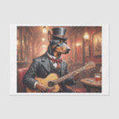 Papier Mousseline Un chien noble doberman jouant de la guitare dans  (Recto)