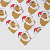 Papier Mousseline Un cochon de Guinée en chapeau de Père Noël (Détail)