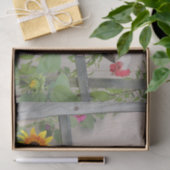 Papier Mousseline Un coq inspecte les tournesols (Cadeau)