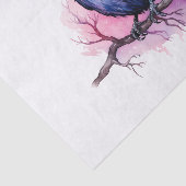 Papier Mousseline Un Corbeau noir sur une branche (Détail)
