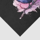 Papier Mousseline Un Corbeau noir sur une branche (Détail)
