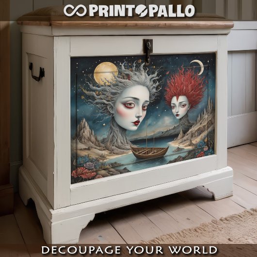 Papier Mousseline Un couple de femmes dadaïstes dans un monde cubist