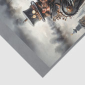 Papier Mousseline Un couple de Steampunk s'embrasse dans Londres vic (Détail)