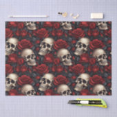 Papier Mousseline Un crâne et une série Rose 10 (Artisanat)