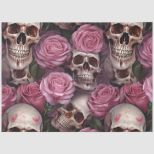 Papier Mousseline Un crâne et une série Rose 4