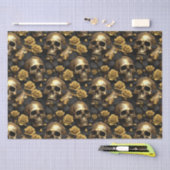 Papier Mousseline Un crâne et une série Rose 8 (Artisanat)