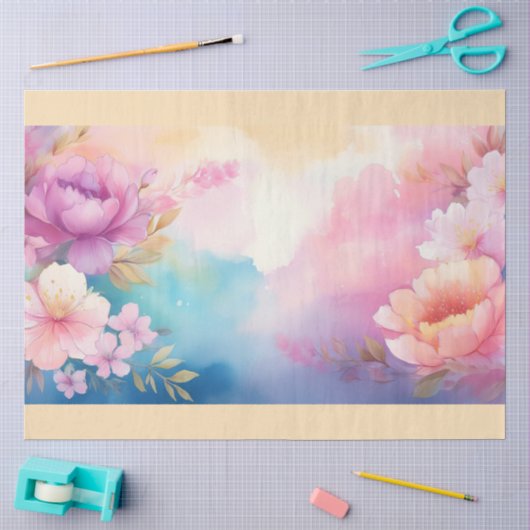 Papier Mousseline Un design de fleur floue #7 (Artisanat)