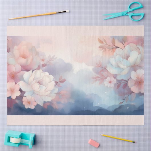 Papier Mousseline Un design de fleur floue #8 (Artisanat)