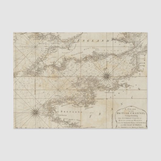 Papier Mousseline Un diagramme de la Manche britannique (Recto)