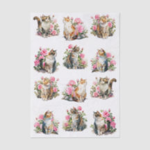 Un ensemble de chats à l'aquarelle (face gauche et