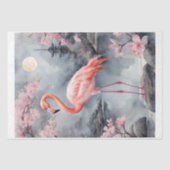 Papier Mousseline Un flamant rose dans un lac japonais (Recto)