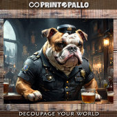 Papier Mousseline Un flic de bulldog anglais dans un pub de Chicago