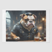 Papier Mousseline Un flic de bulldog anglais dans un pub de Chicago (Recto)