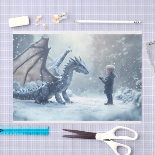 Papier Mousseline Un garçon rencontre Dragon (Artisanat)