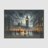 Papier Mousseline Un homme sous Big Ben à Londres au 19ème siècle - (Recto)