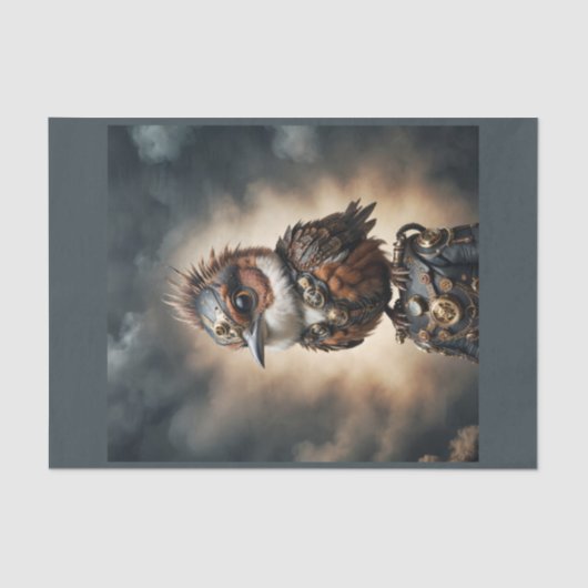 Papier Mousseline Un moineau à vapeur intrépide - (Recto)