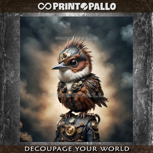 Papier Mousseline Un moineau à vapeur intrépide -