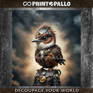 Papier Mousseline Un moineau steampunk intrépide -