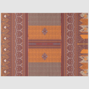 Papier Mousseline un motif de point de croix en orange et marron