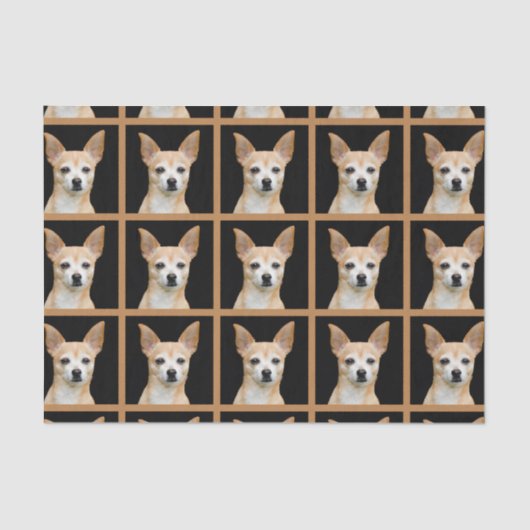 Papier Mousseline Un Motif noir de Chihuahua Cute Chihuahua (Recto)