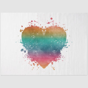 Papier Mousseline Un néon détendu Rainbow Heart Series Design 7
